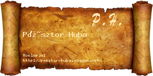 Pásztor Huba névjegykártya